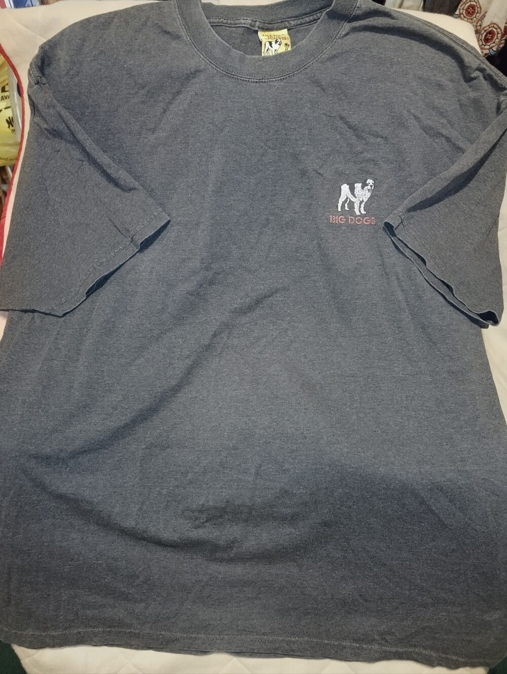 EUC Big Dogs Dark Gray 'I Am The Big Dog' Graphic Shirt Sleeve Tee Size 2XL